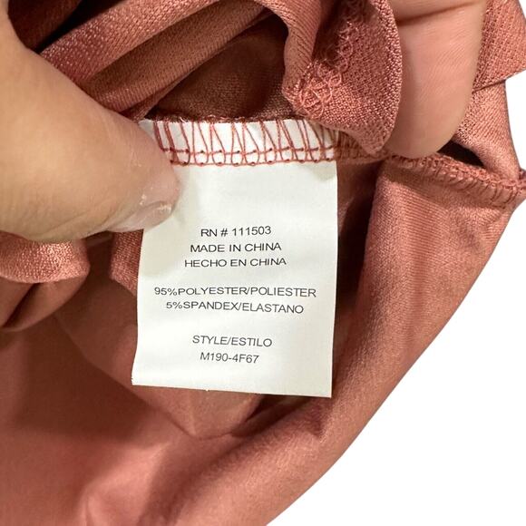 Womens Coral Blouse Size Large AUW Sleeve Ring Detail Casual Lightweight Top - Picture 11 of 12